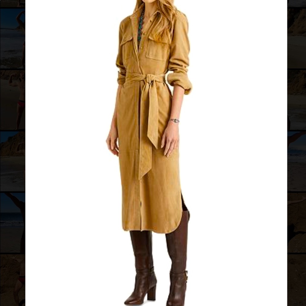 Polo Ralph Lauren Suede MIDI dress NWT